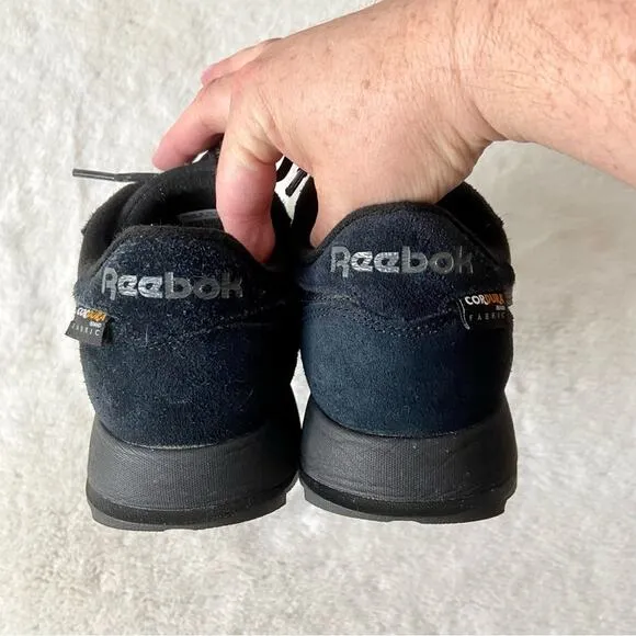 Reebok Classic Leather Cordura Black Running Shoes Unisex Size 7