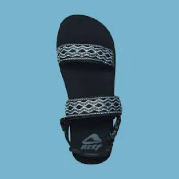Reef Black Sandals with Patterned Straps