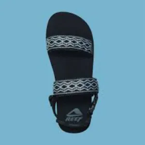 Reef Black Sandals with Patterned Straps