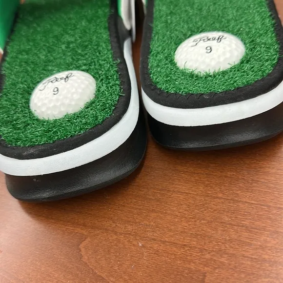 Reef Mulligan Men's White and Green Golf Slides Sz 9 New