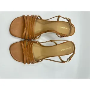 Reformation Women's Slingback Sandals Brown Size 6.5 Wedge Heel Casual