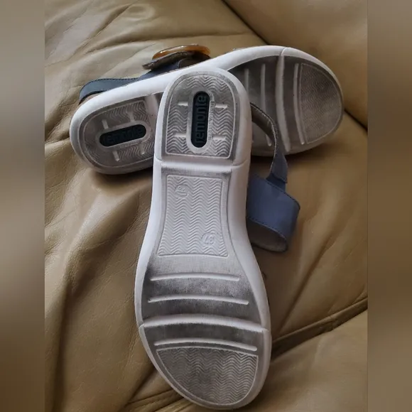 Remonte Jocelyn Slingback Women's 37 White Blue Leather Comfort Sandals