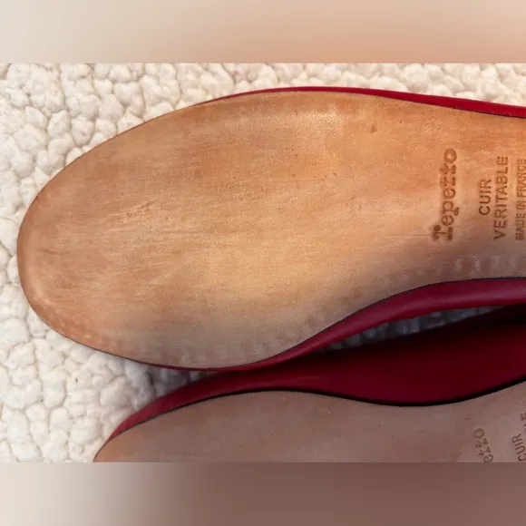 Repetto Cendrillon Ballerina Flats- matte leather- color red/flamme size 42