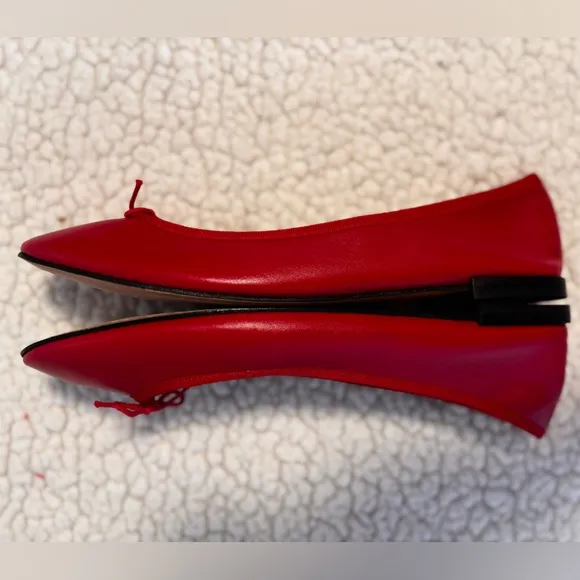Repetto Cendrillon Ballerina Flats- matte leather- color red/flamme size 42