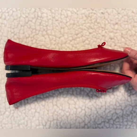 Repetto Cendrillon Ballerina Flats- matte leather- color red/flamme size 42