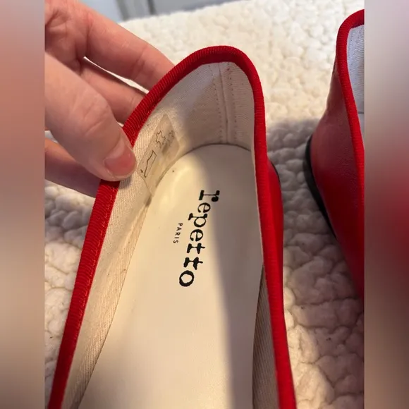 Repetto Cendrillon Ballerina Flats- matte leather- color red/flamme size 42
