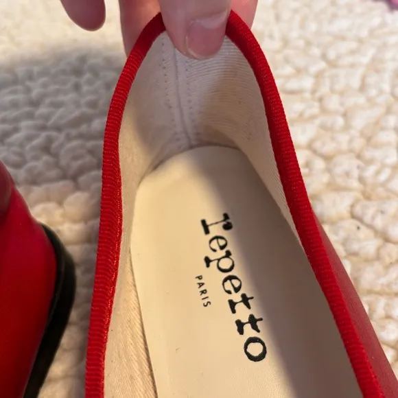 Repetto Cendrillon Ballerina Flats- matte leather- color red/flamme size 42