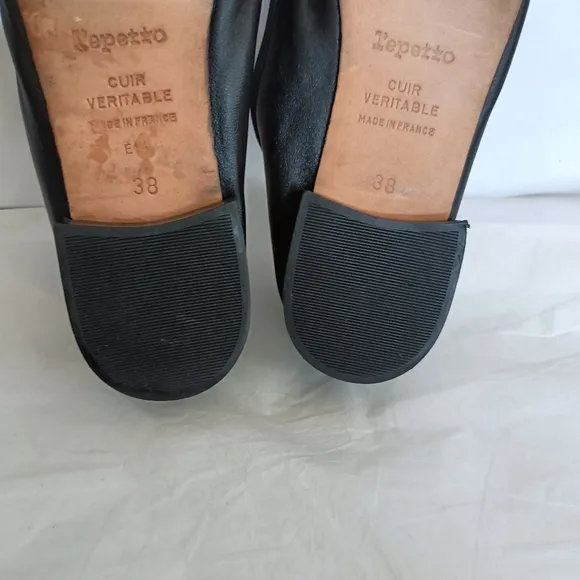 Repetto flats heels Flower Embroidery black Rare size 38