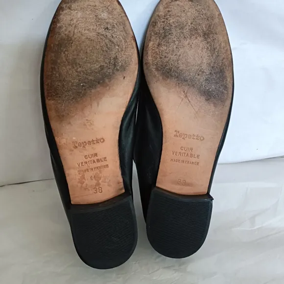 Repetto flats heels Flower Embroidery black Rare size 38