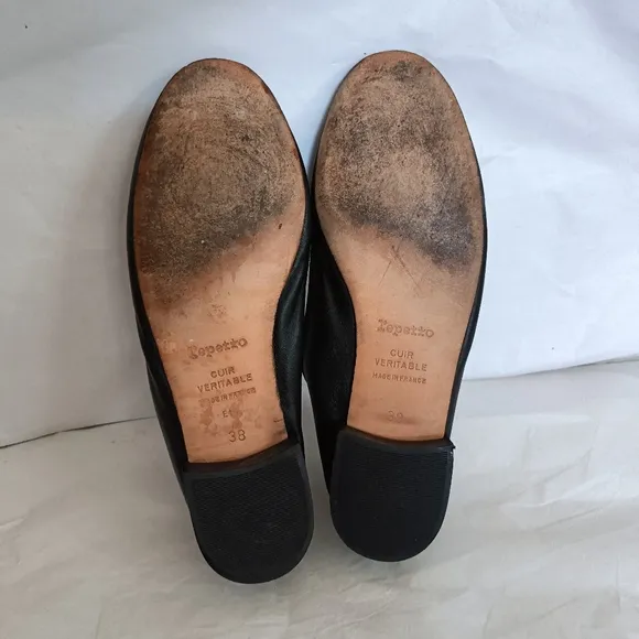 Repetto flats heels Flower Embroidery black Rare size 38