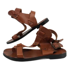 Ripa Del Sole Brown &amp; Tan Leather Sandals | Made in Italy