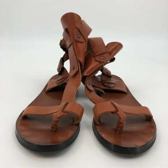 Ripa Del Sole Brown &amp; Tan Leather Sandals | Made in Italy