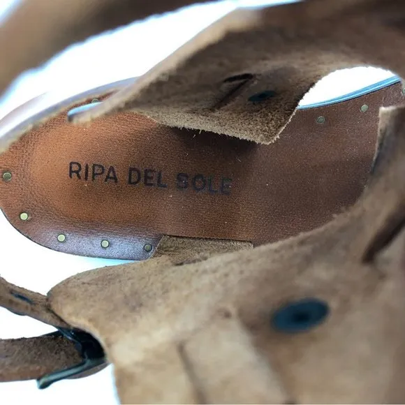 Ripa Del Sole Brown &amp; Tan Leather Sandals | Made in Italy