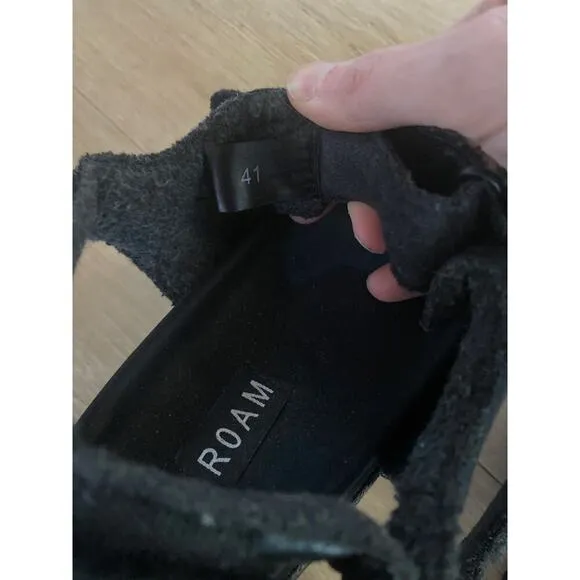 ROAM velcro puffy sandals black size 41 (US 10) comfort basic casual