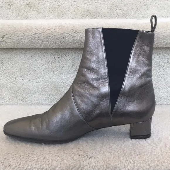 Robert Clergerie Silver Metallic Ankle Boots