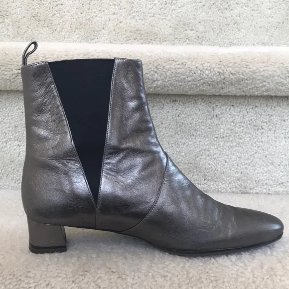 Robert Clergerie Silver Metallic Ankle Boots