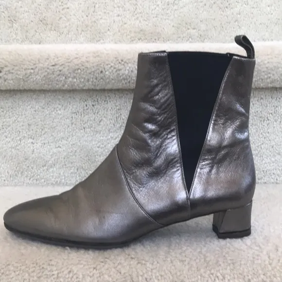 Robert Clergerie Silver Metallic Ankle Boots