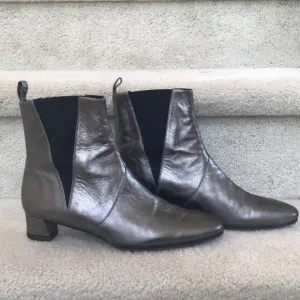 Robert Clergerie Silver Metallic Ankle Boots