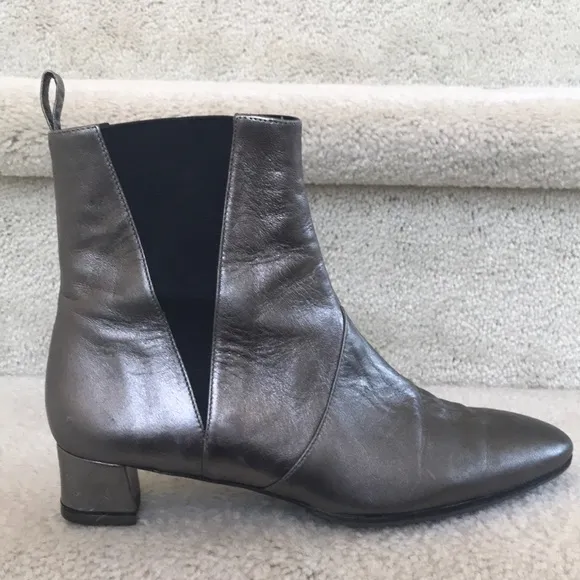 Robert Clergerie Silver Metallic Ankle Boots