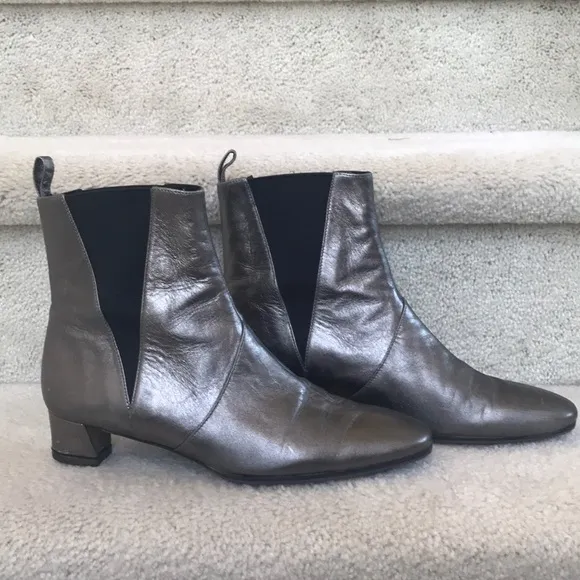 Robert Clergerie Silver Metallic Ankle Boots