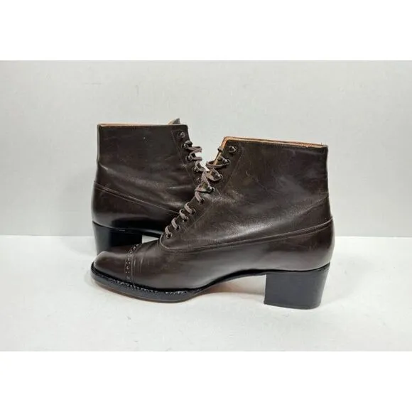 Robert Clergerie Barney’s New York Women’s Size 7.5 Brown Ankle Boots Cap Toe