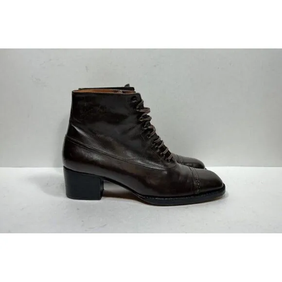 Robert Clergerie Barney’s New York Women’s Size 7.5 Brown Ankle Boots Cap Toe