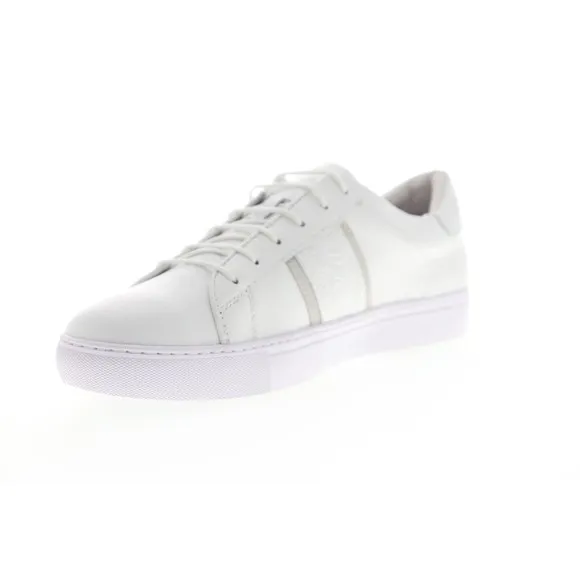 Robert Graham Delgado Mens White Embossed Leather Sneakers Shoes sz 9 rts$220