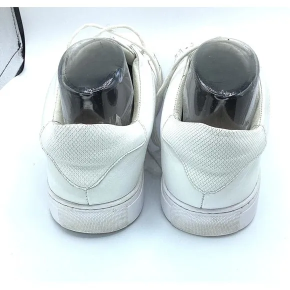 Robert Graham Delgado Mens White Embossed Leather Sneakers Shoes sz 9 rts$220