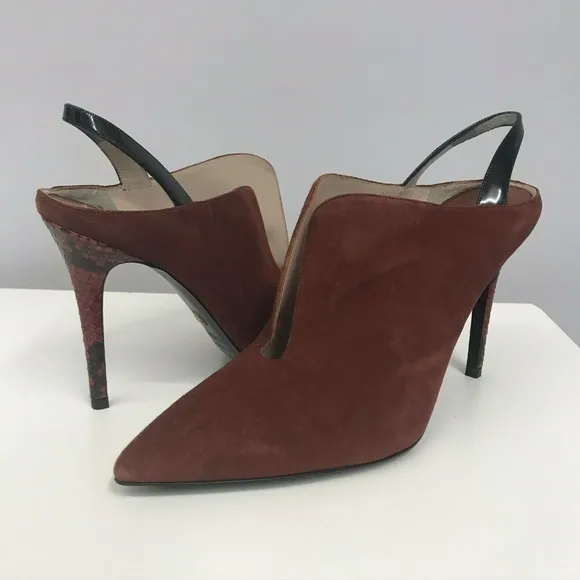 Roberto Cavalli Suede Python‎ Sculptural Shoes 41