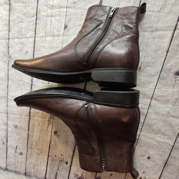 ROCKPORT MEN'S ANKLE BOOTS CHUKKA LEATHER DARK BROWN SIZE 11M