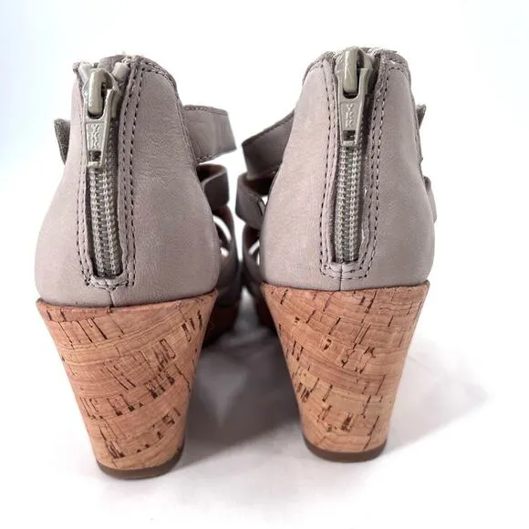 Rockport Tan Strappy Comfort Ankle Wedge Heel Sandals Womens 8.5
