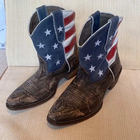 ROPER American Beauty Flag Ankle Boots