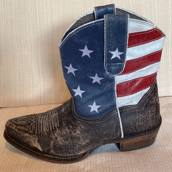 ROPER American Beauty Flag Ankle Boots