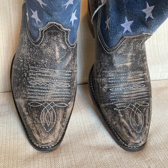 ROPER American Beauty Flag Ankle Boots
