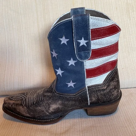 ROPER American Beauty Flag Ankle Boots