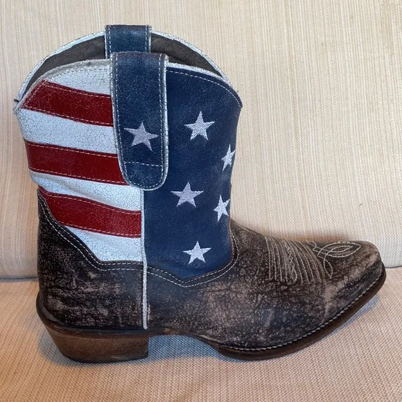 ROPER American Beauty Flag Ankle Boots