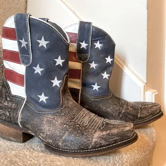 ROPER American Beauty Flag Ankle Boots