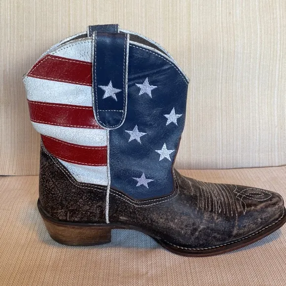ROPER American Beauty Flag Ankle Boots