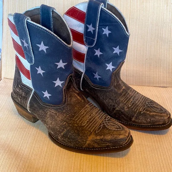 ROPER American Beauty Flag Ankle Boots