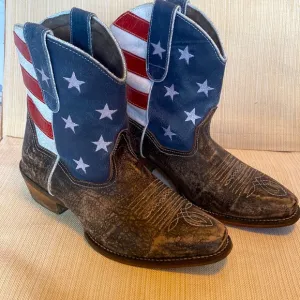 ROPER American Beauty Flag Ankle Boots