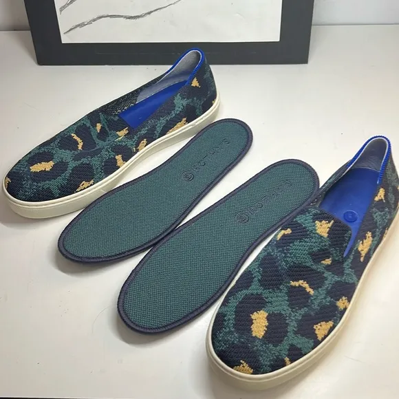 Rothy's Animal Print Slip-On Sneakers, Blue Spot Women’s  8.5