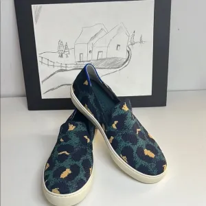 Rothy's Animal Print Slip-On Sneakers, Blue Spot Women’s  8.5