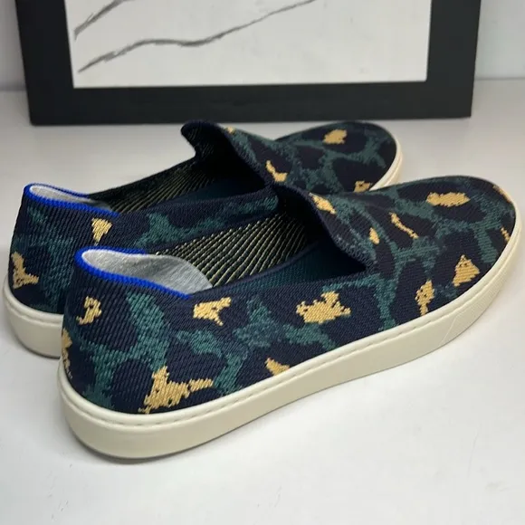 Rothy's Animal Print Slip-On Sneakers, Blue Spot Women’s  8.5