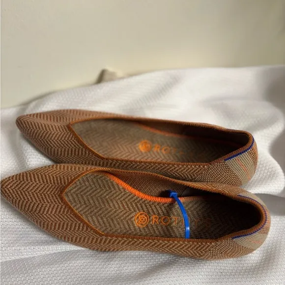 Rothy’s Brown Herringbone “The Point” Women's Flats