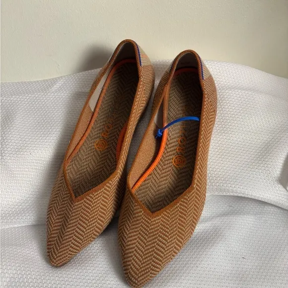 Rothy’s Brown Herringbone “The Point” Women's Flats