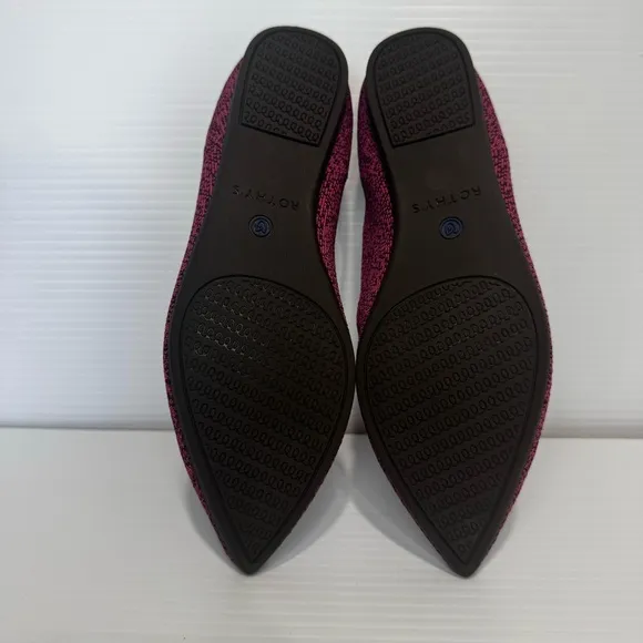 Rothy’s Fig Python Purple Knit Pointy Flats Size 6