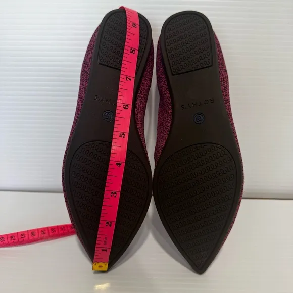 Rothy’s Fig Python Purple Knit Pointy Flats Size 6