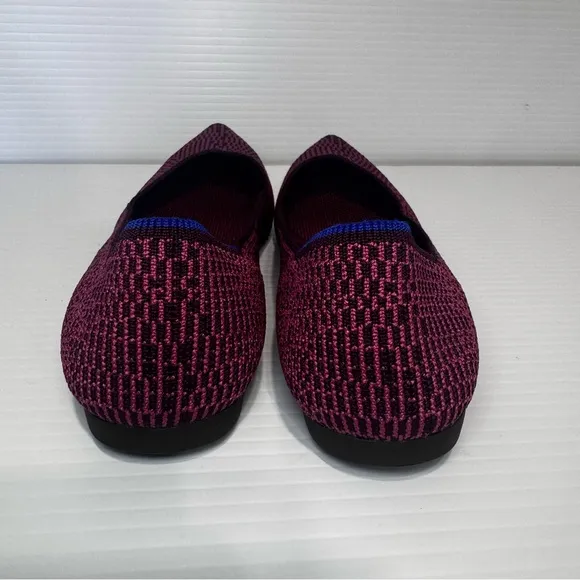 Rothy’s Fig Python Purple Knit Pointy Flats Size 6