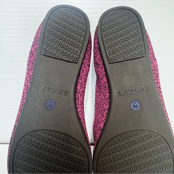 Rothy’s Fig Python Purple Knit Pointy Flats Size 6
