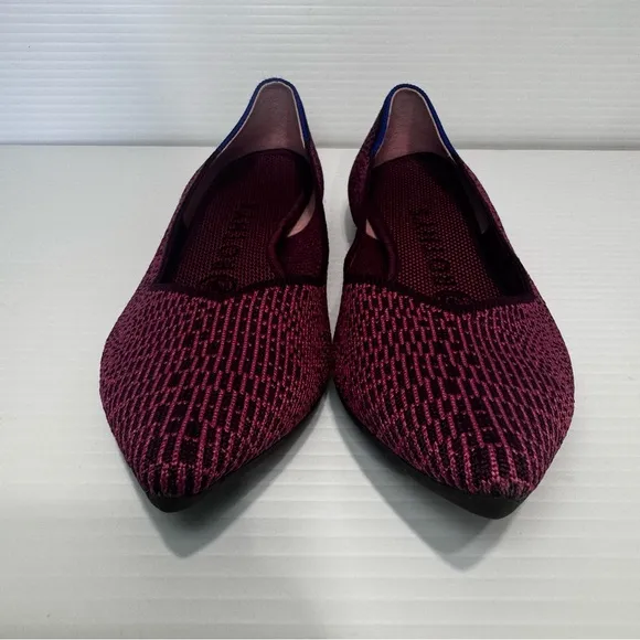 Rothy’s Fig Python Purple Knit Pointy Flats Size 6
